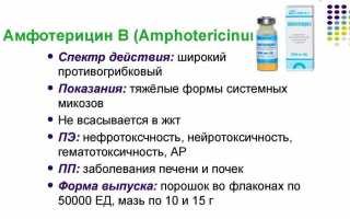 Амфотерицин В: инструкция по применению, противопоказания и побочные эффекты, отзывы